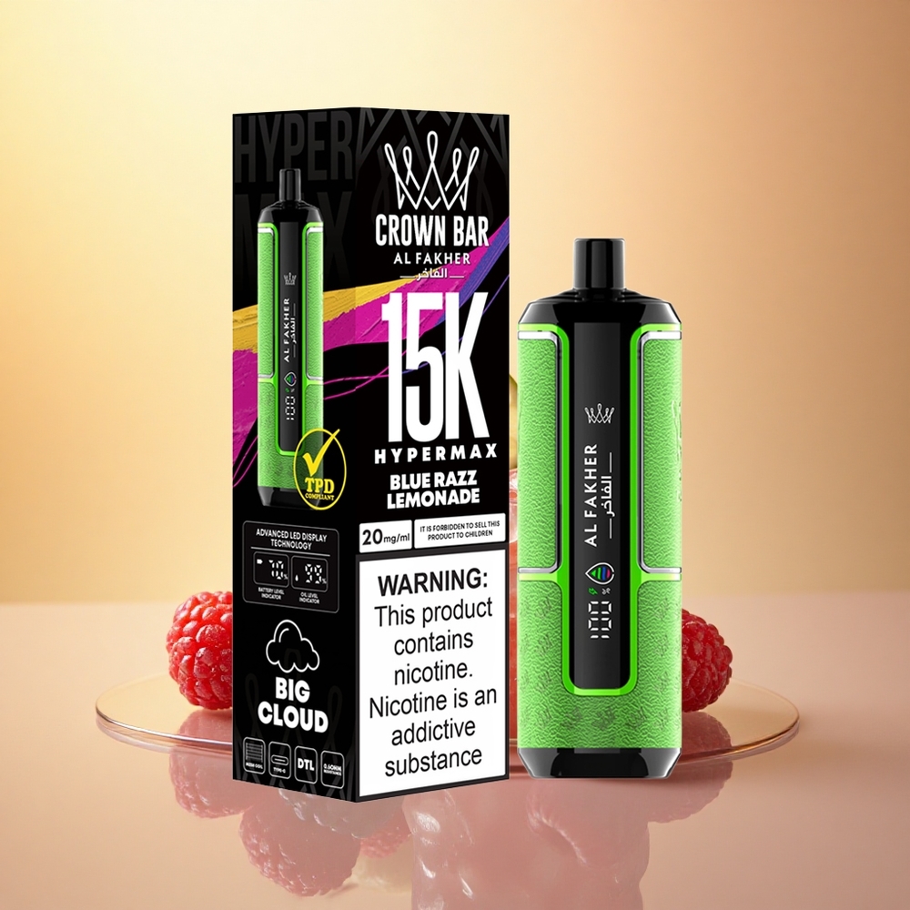 Al Fakher Crown Bar 15K Hypermax Blue Razz Lemonade 22ml 600mAh DTL