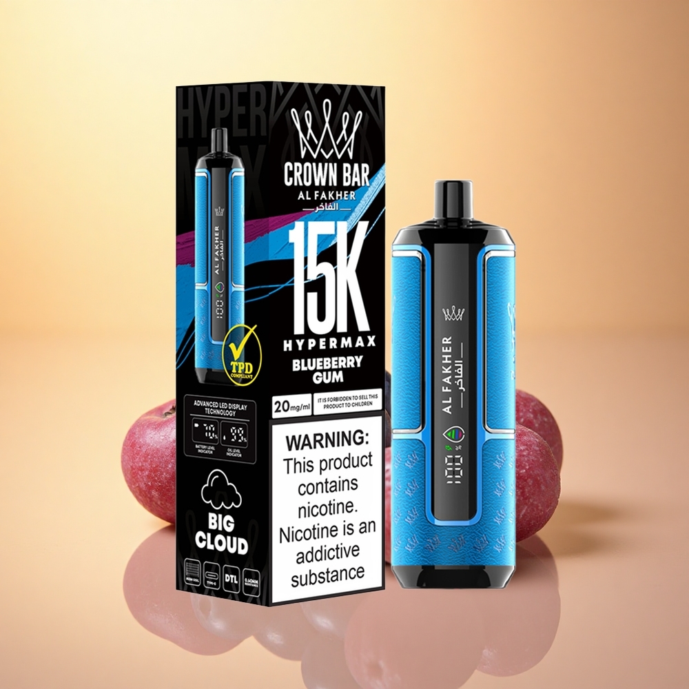 Al Fakher Crown Bar 15K Hypermax Blueberry Gum 22ml 600mAh Nicotine 6mg/ml
