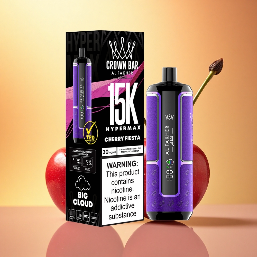 Al Fakher Crown Bar 15K Hypermax Cherry Fiesta Compact 600mAh DTL 22ml
