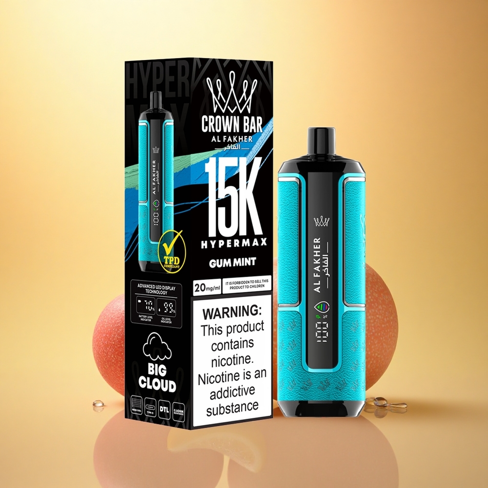 Al Fakher Crown Bar 15K Hypermax Gum Mint 22ml 6mg Nicotine 600mAh