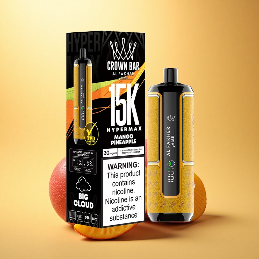 Al Fakher Crown Bar 15K Hypermax Mango Pineapple 22ml DTL 6mg Nicotine 600mAh