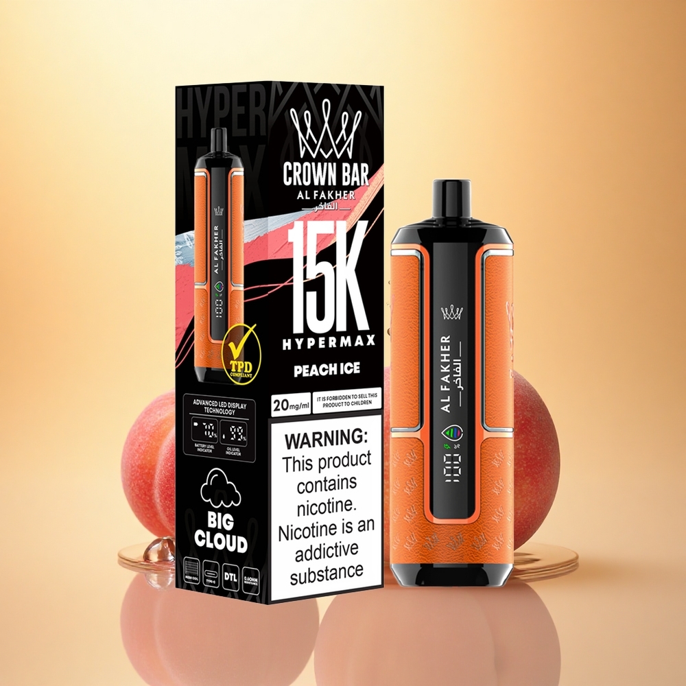 Al Fakher Crown Bar 15K Hypermax Peach Ice 22ml 600mAh DTL