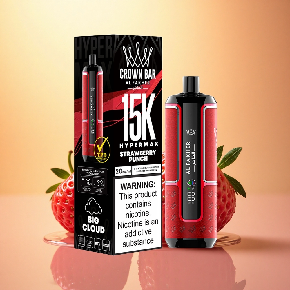 Al Fakher Crown Bar 15K Hypermax Strawberry Punch 22ml 600mAh Nicotine 6mg