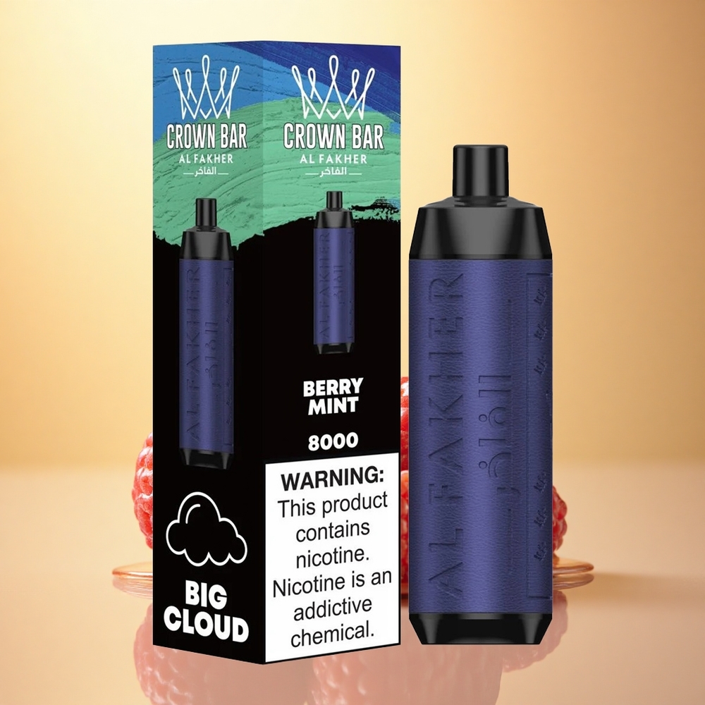 Al Fakher Crown Bar 8000 Crystal Berry Mint 600mAh USB-C 5mg Nicotine