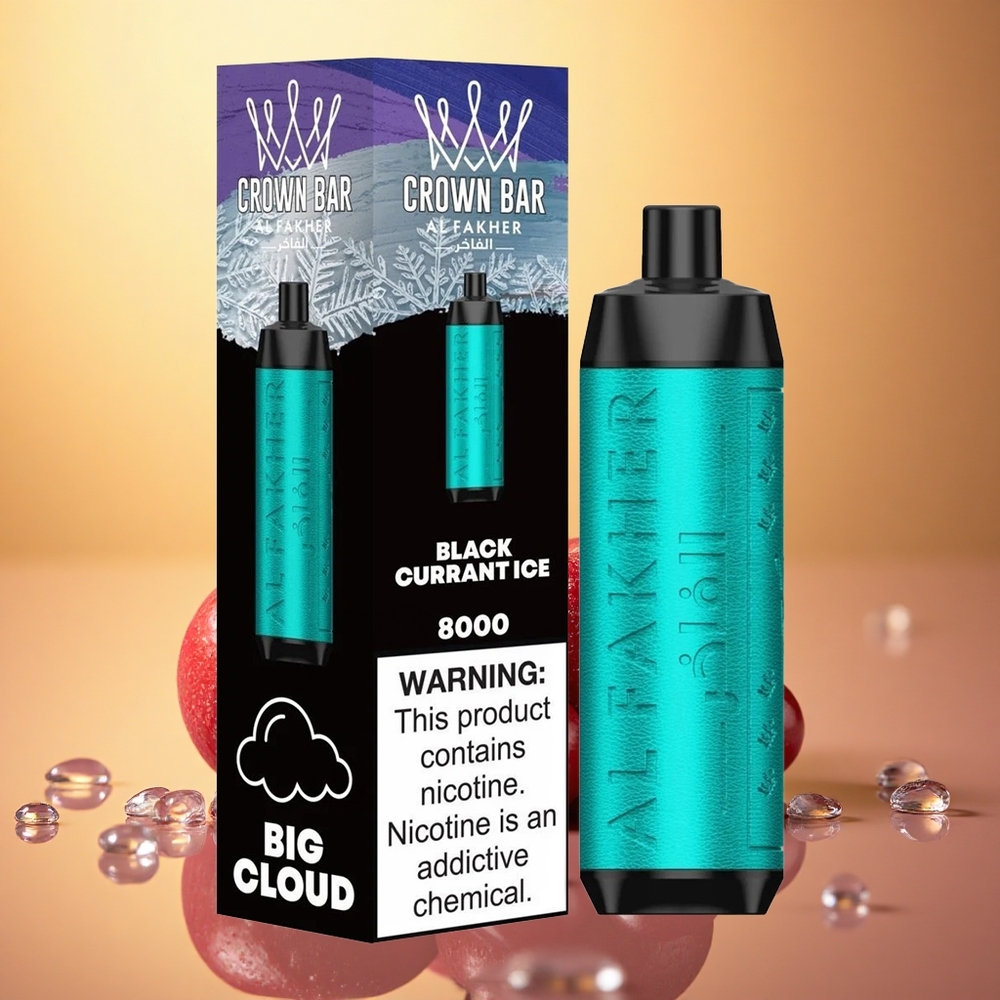 Al Fakher Crown Bar 8000 Crystal Black Currant Ice 600mAh USB-C 18mL Nicotine