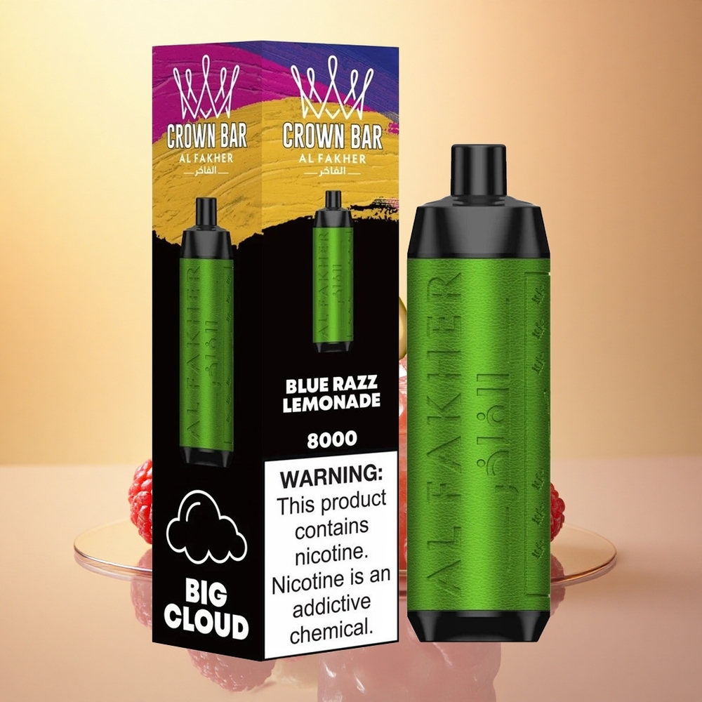 Al Fakher Crown Bar 8000 Crystal Blue Razz Lemonade 18mL 600mAh 5mg Nicotine