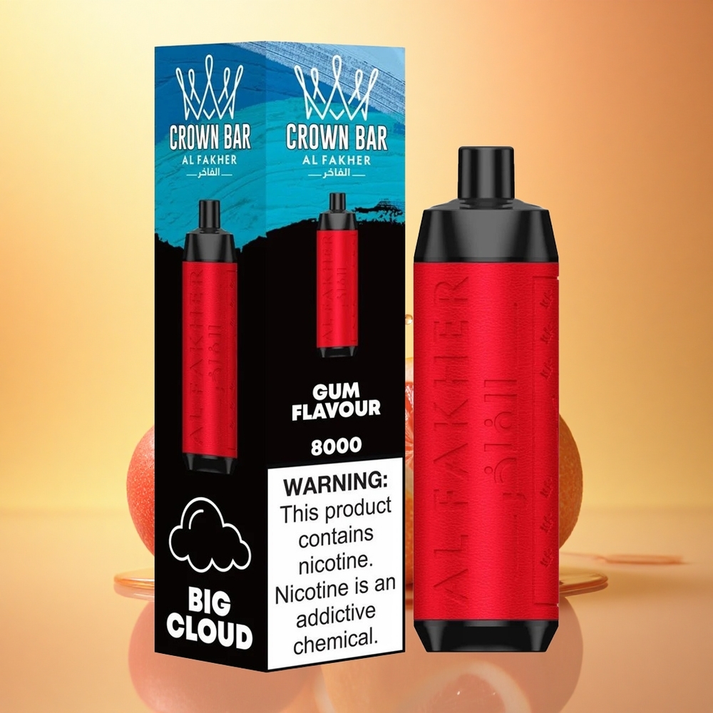 Al Fakher Crown Bar 8000 Crystal Gum Flavour 600mAh 18ml 5mg Nicotine