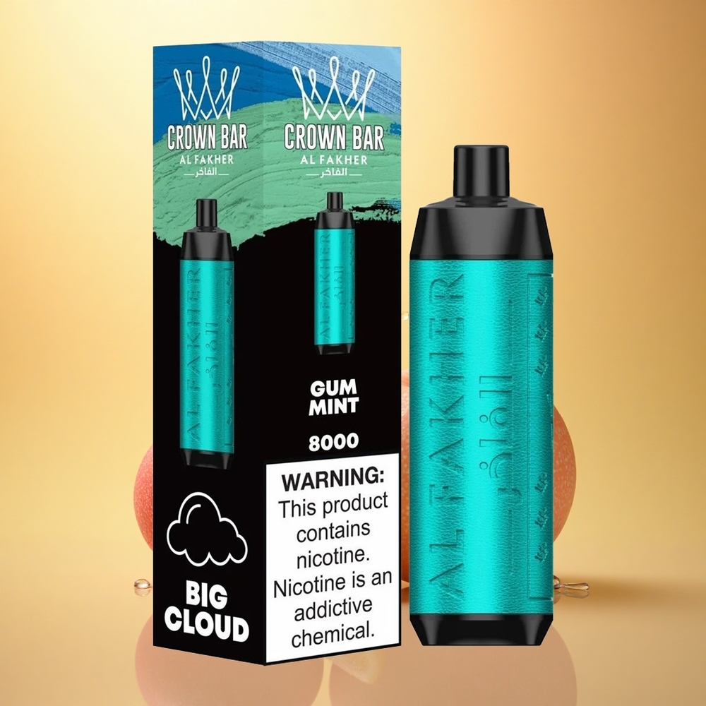 Al Fakher Crown Bar 8000 Crystal Gum Mint 600mAh USB-C 18mL