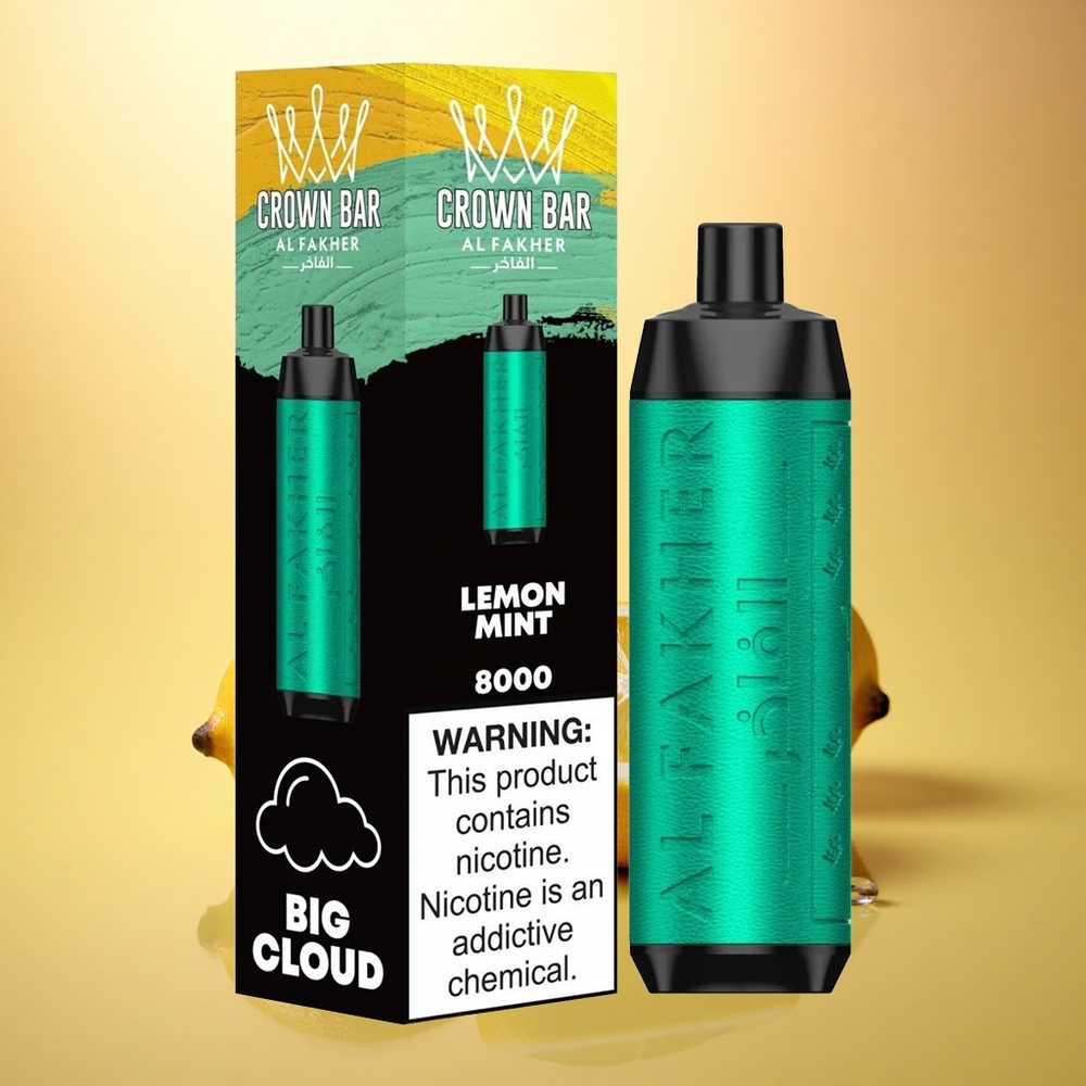 Al Fakher Crown Bar 8000 Crystal Lemon Mint 600mAh 18ml 5mg Nicotine