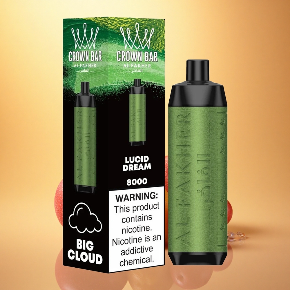 Al Fakher Crown Bar 8000 Crystal Lucid Dream Crystal Disposable Vape 600mAh 18ml 5mg Nicotine