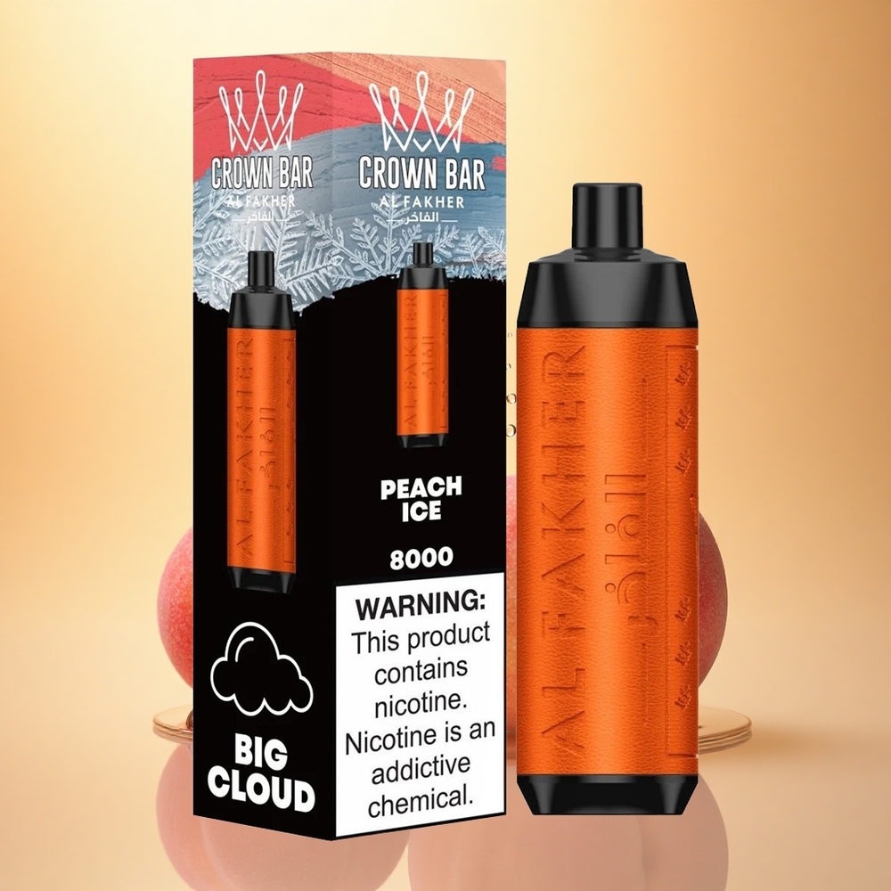 Al Fakher Crown Bar 8000 Crystal Peach Ice 600mAh 18ml