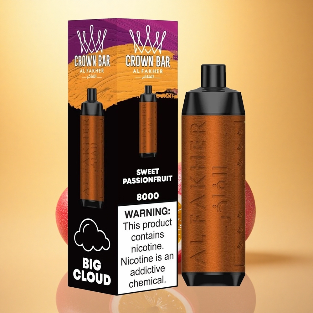 Al Fakher Crown Bar 8000 Crystal Sweet Passionfruit 600mAh 18mL 5mg Nicotine