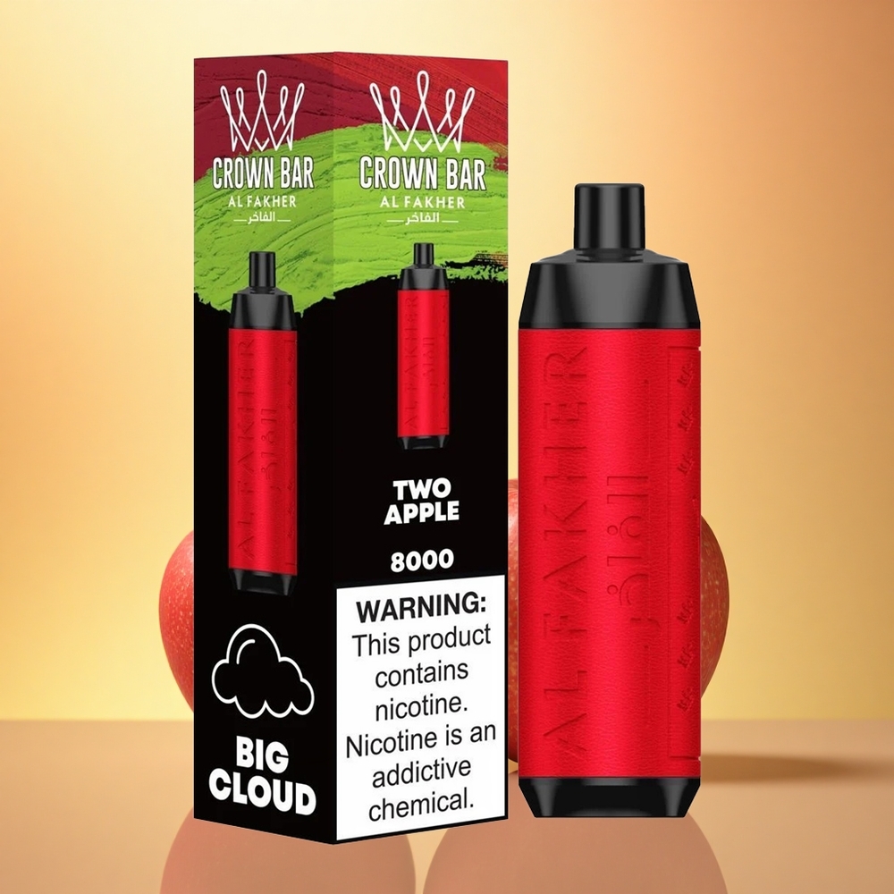 Al Fakher Crown Bar 8000 Crystal Two Apple 18ml 600mAh 5mg Nicotine