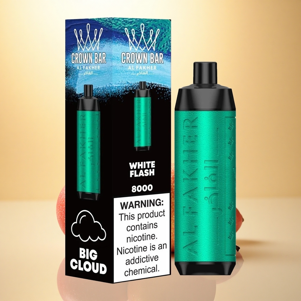 Al Fakher Crown Bar 8000 Crystal White Flash 600mAh 18ml 5mg Nicotine
