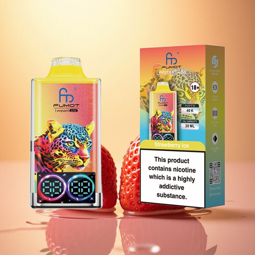 Fumot Leopard 40K Puffs Strawberry Ice 5% Nicotine Dual Mesh 700mAh