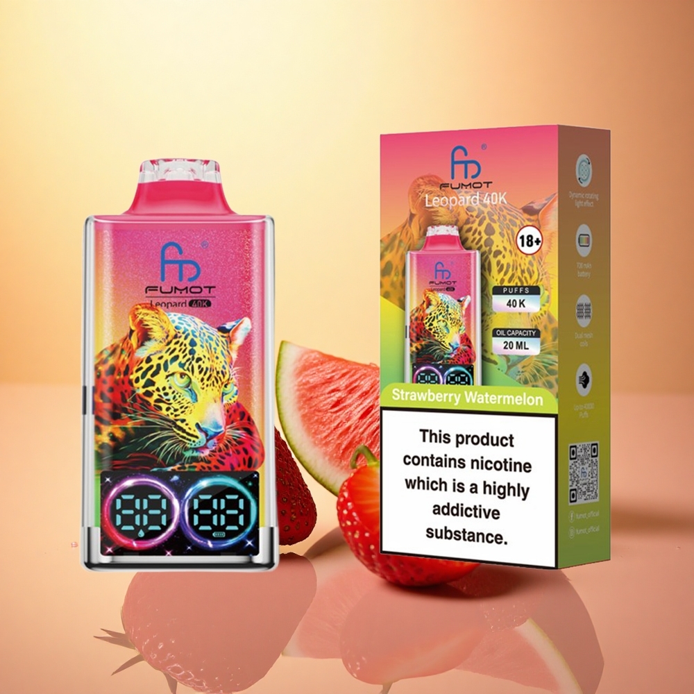 Fumot Leopard 40K Puffs Strawberry Watermelon 5% Nicotine 700mAh Dual Mesh