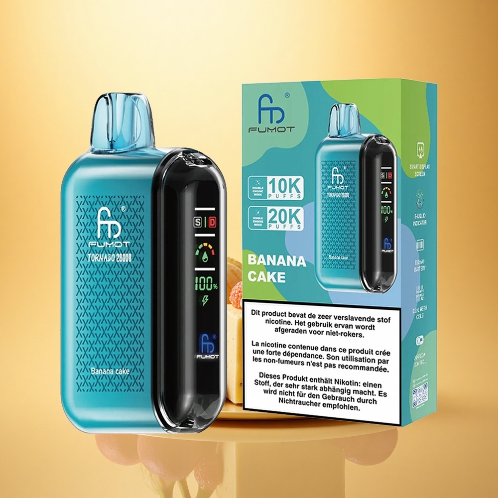 Fumot Tornado 20000 Puffs Banana Cake Dual Mesh 20ml 850mAh