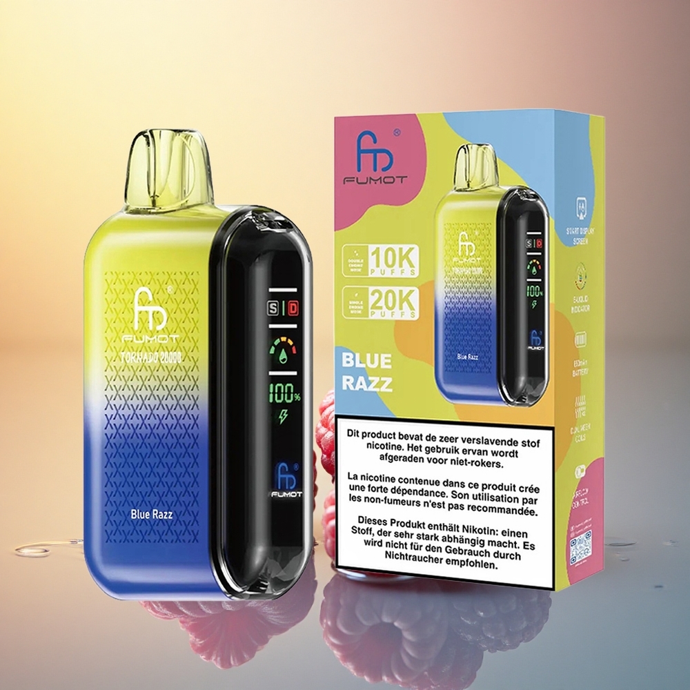 Fumot Tornado 20000 Puffs Blue Razz Dual Mesh Coil 850mAh