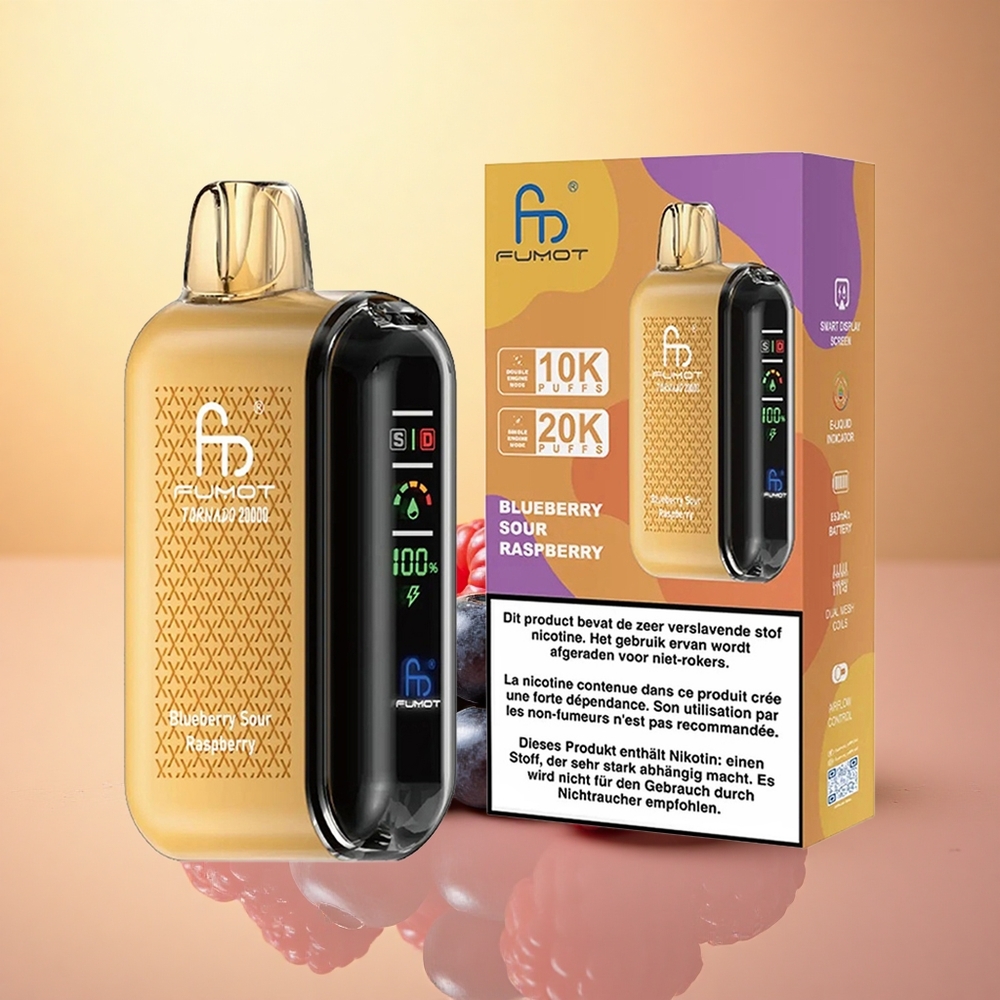 Fumot Tornado 20000 Puffs Blueberry Sour Raspberry Dual Mesh 20ml 850mAh 2% Nicotine