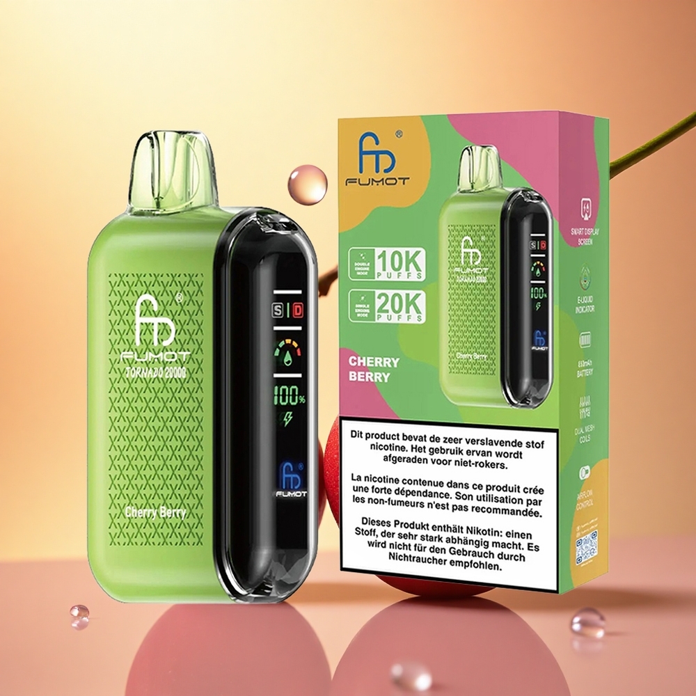 Fumot Tornado 20000 Puffs Cherry Berry 850mAh Dual Mesh