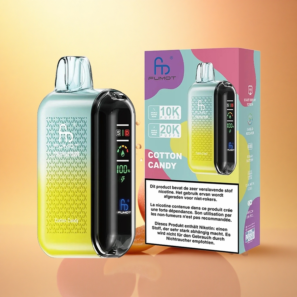 Fumot Tornado 20000 Puffs Cotton Candy Dual Mesh 850mAh 2% Nicotine
