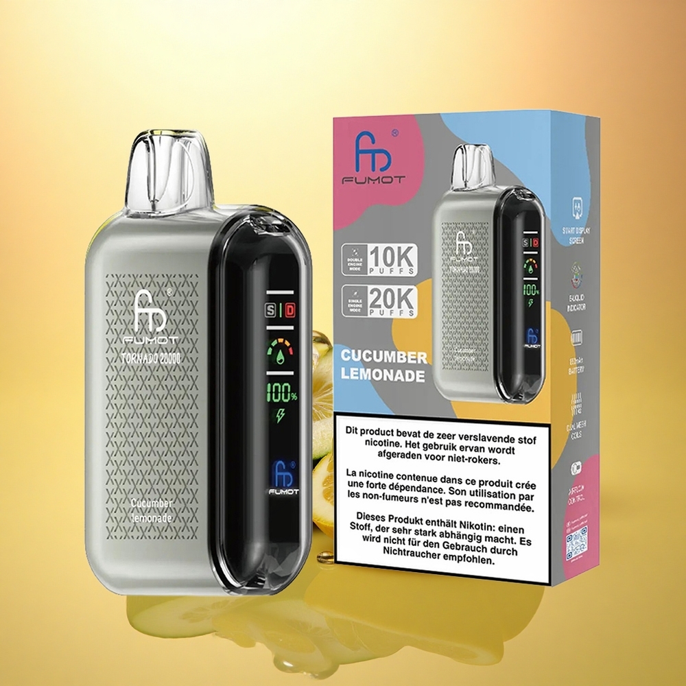 Fumot Tornado 20000 Puffs Cucumber Lemonade Dual Mesh 2% Nicotine