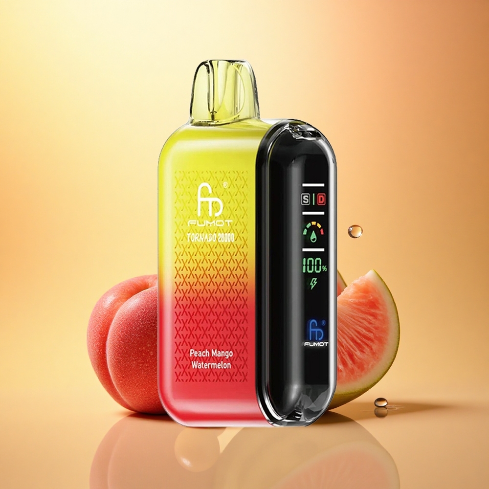 Fumot Tornado 20000 Puffs Peach Mango Watermelon Dual Mesh Coil 20ml