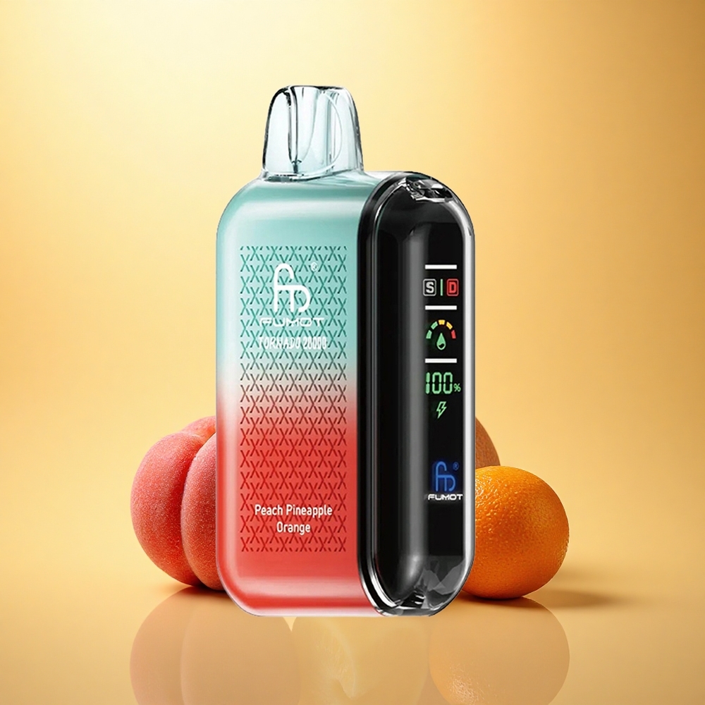 Fumot Tornado 20000 Puffs Peach Pineapple Orange 2% Nicotine 850mAh Dual Mesh Coil