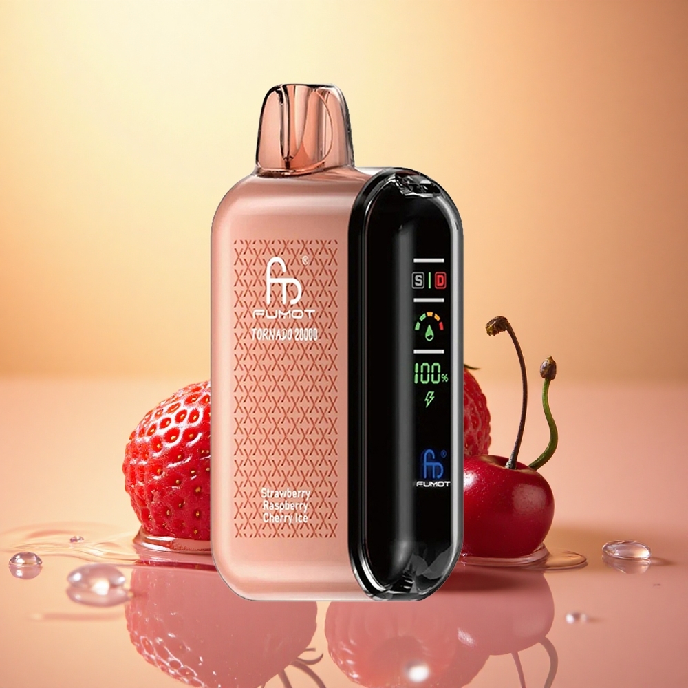 Fumot Tornado 20000 Puffs Strawberry Raspberry Cherry Ice Dual Mesh 850mAh