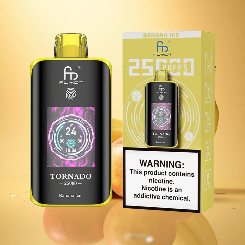 Fumot Tornado 25000 Puffs Banana Ice Rechargeable 700mAh 20ml Nicotine 5%