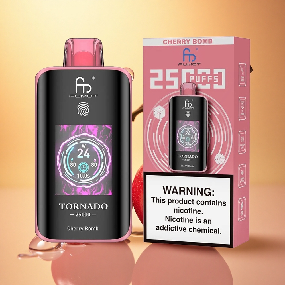 Fumot Tornado 25000 Puffs Cherry Bomb HD Screen 700mAh 20ml