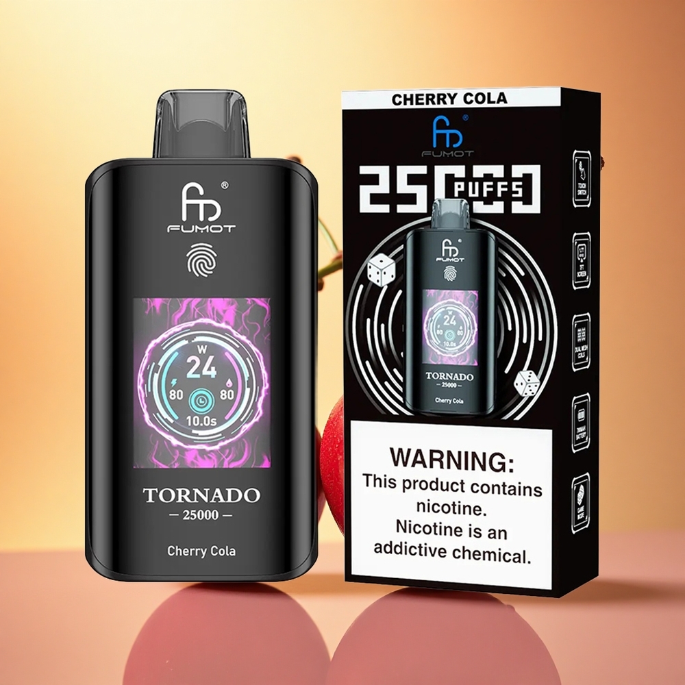 Fumot Tornado 25000 Puffs Cherry Cola HD Screen 700mAh 20ml 5% Nicotine