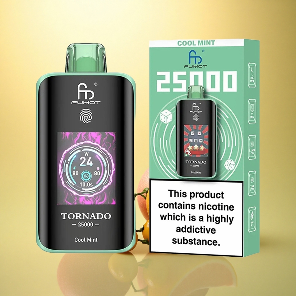 Fumot Tornado 25000 Puffs Cool Mint HD Screen 700mAh 20ml Nicotine