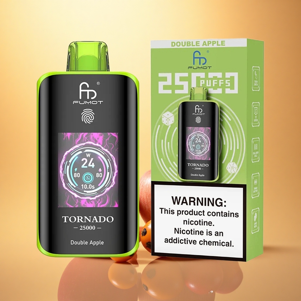 Fumot Tornado 25000 Puffs Double Apple HD Screen 700mAh 5% Nicotine