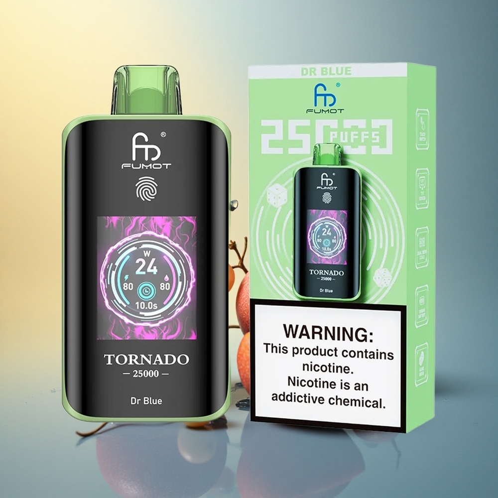 Fumot Tornado 25000 Puffs Dr Blue HD Screen 700mAh 20ml Nicotine Strength
