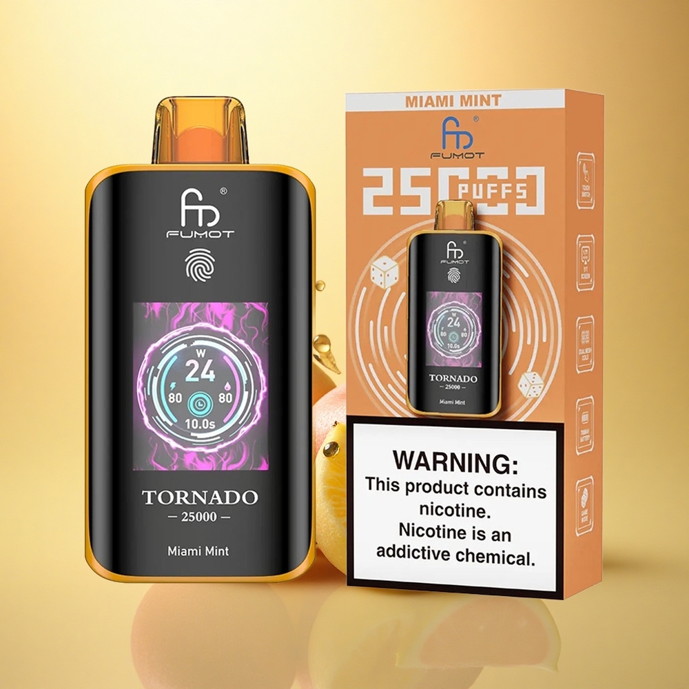 Fumot Tornado 25000 Puffs Miami Mint HD Screen 700mAh 20ml Nicotine