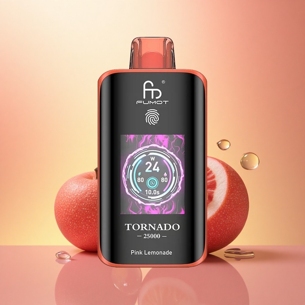 Fumot Tornado 25000 Puffs Pink Lemonade HD Screen 700mAh 20ml 5% Nicotine