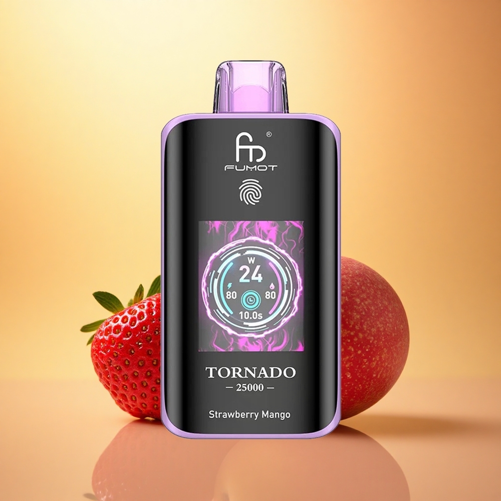 Fumot Tornado 25000 Puffs Strawberry Mango HD Screen 700mAh 20ml 5% Nicotine