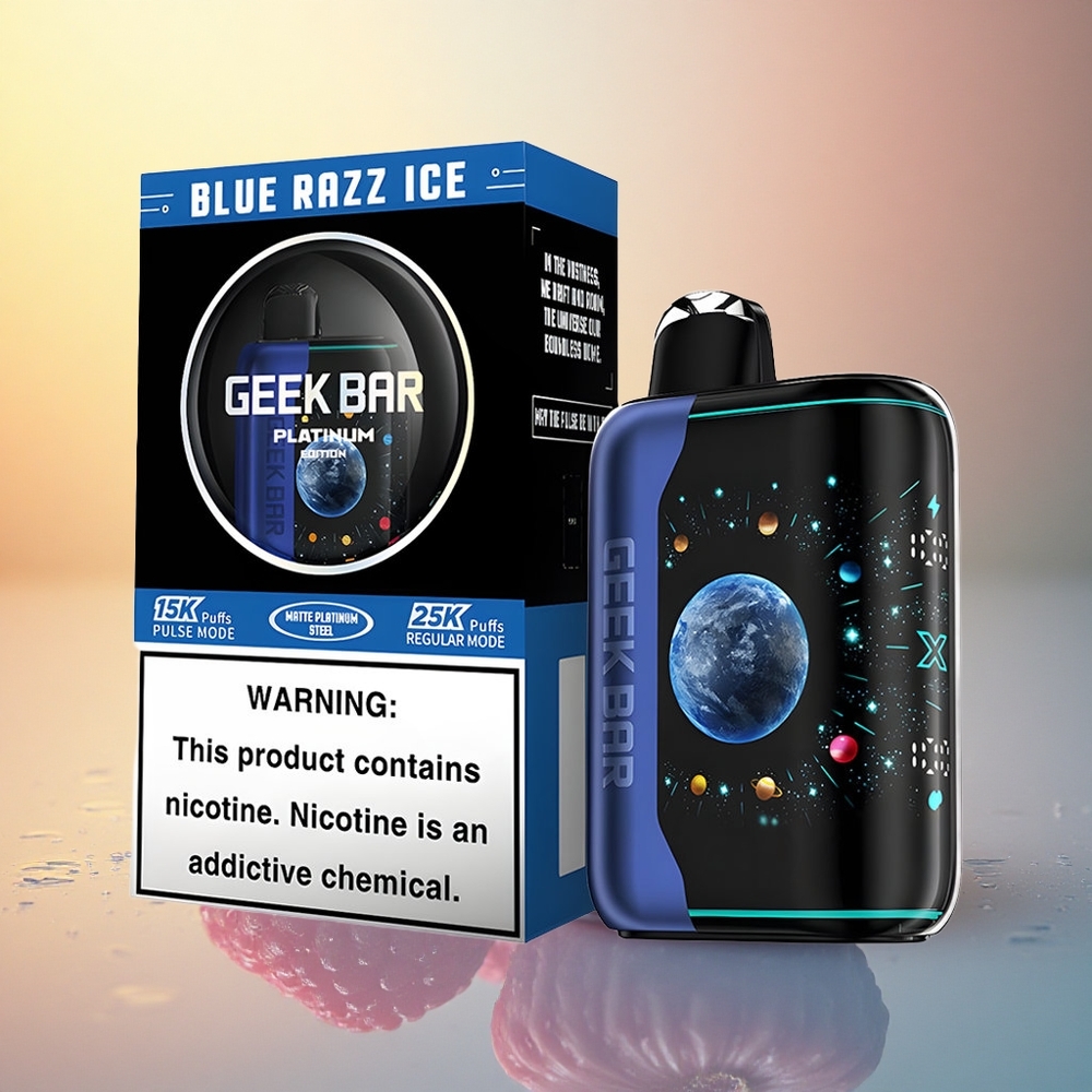 GEEK BAR Platinum Edition 25000 Puffs Blue Razz Ice with Dual Mesh Coil and 2% nicotine