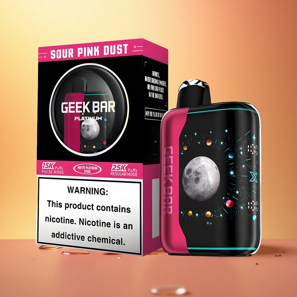 GEEK BAR Platinum Edition 25000 Puffs Sour Pink Dust Platinum Steel Dual Mesh 2% Nicotine