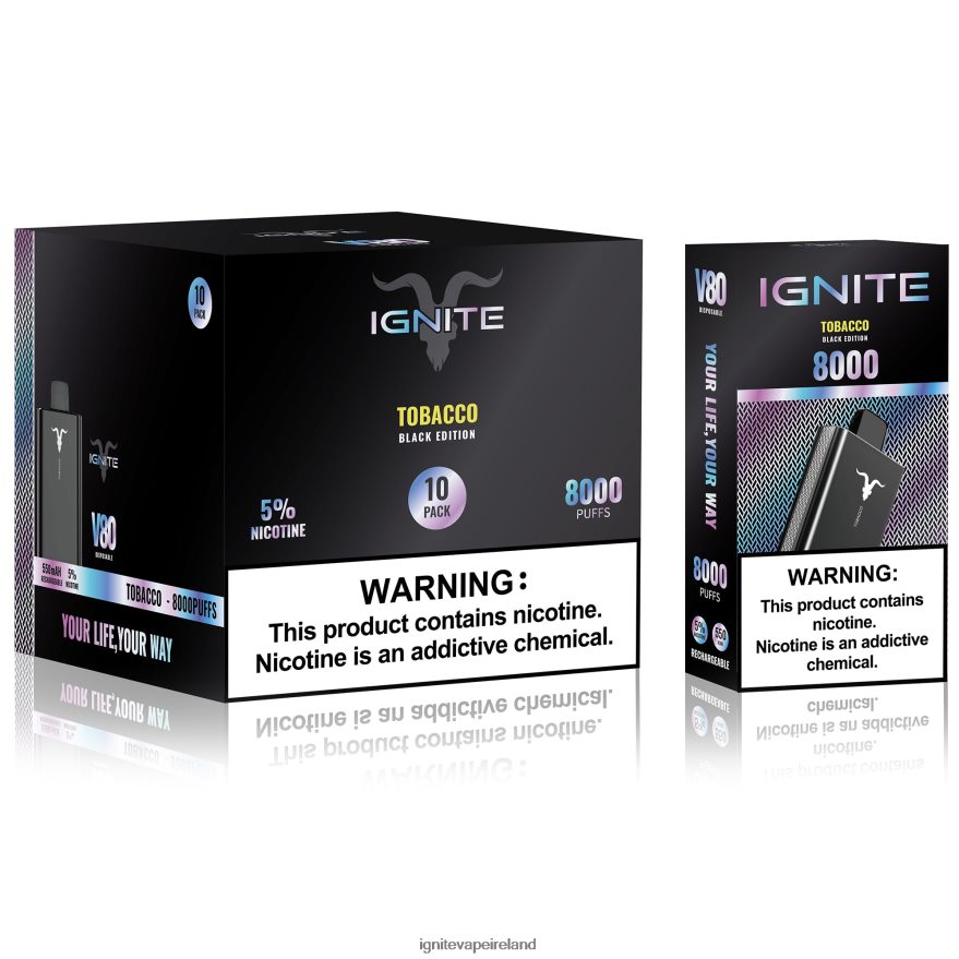 IGNITE Vape Price - IGNITE V80 Vape Pen 10-Pack Tobacco 486FD64