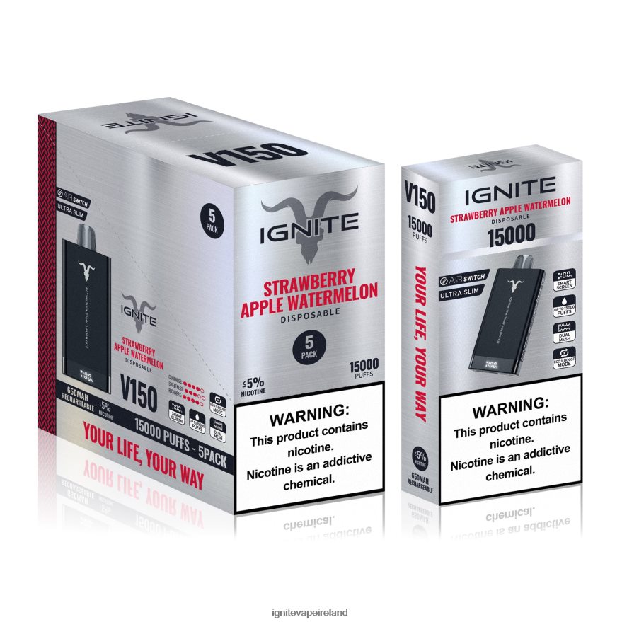 IGNITE Dublin - IGNITE V150 Vape Pen 5-Pack Watermelon Dragon Fruit 486FD693