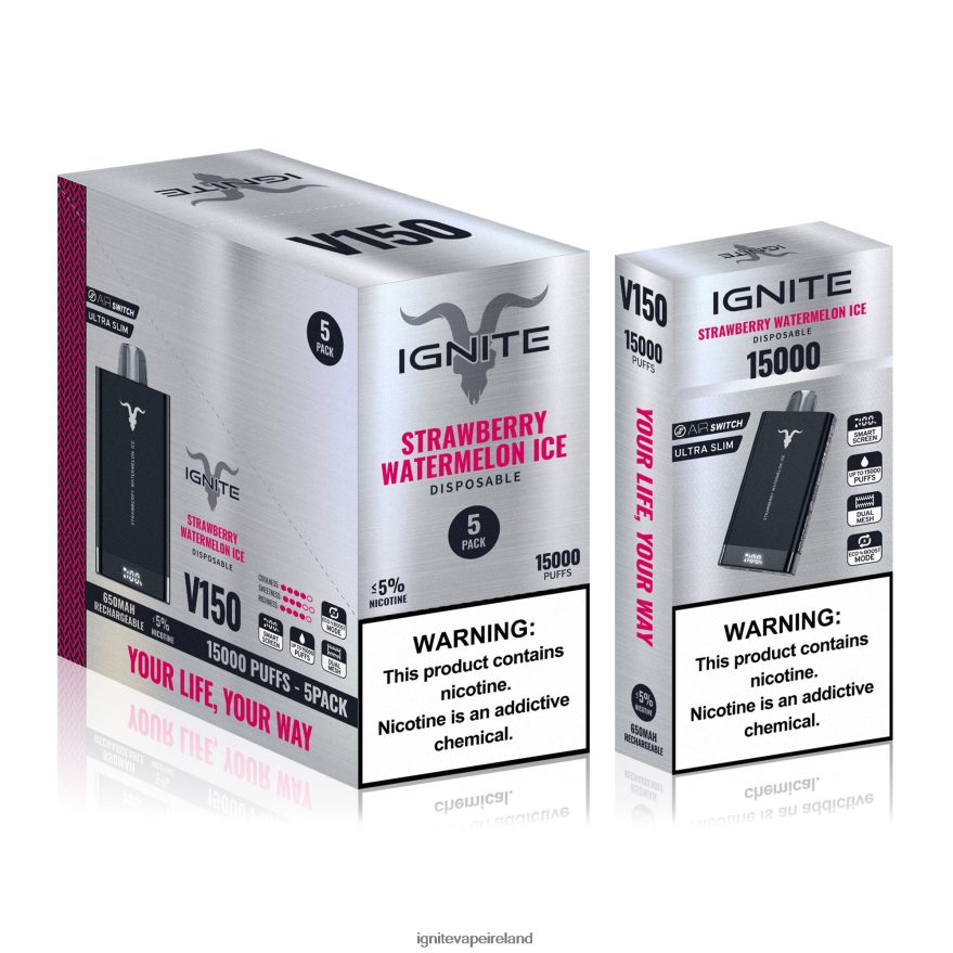 IGNITE Dublin - IGNITE V150 Vape Pen 5-Pack Watermelon Dragon Fruit 486FD693