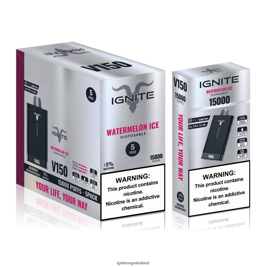 IGNITE Dublin - IGNITE V150 Vape Pen 5-Pack Watermelon Dragon Fruit 486FD693