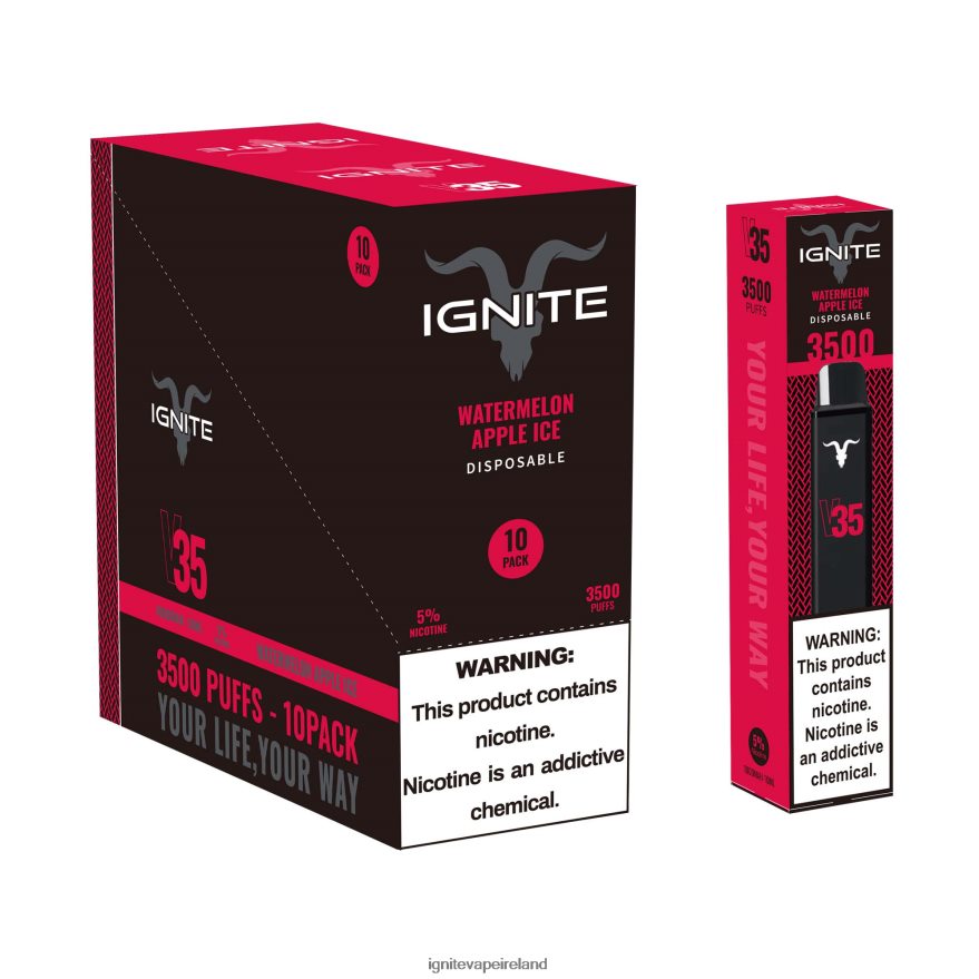 IGNITE Flavors - IGNITE V35 Vape Pen 10-Pack Watermelon Apple Ice 486FD6129