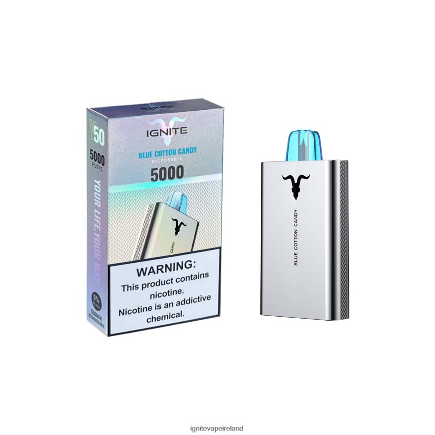 IGNITE Vape Reviews - IGNITE V50 Vape Pen Blue Cotton Candy 486FD6155